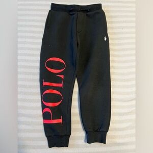 Polo by Ralph Lauren Kids Black Joggers with Red Logo